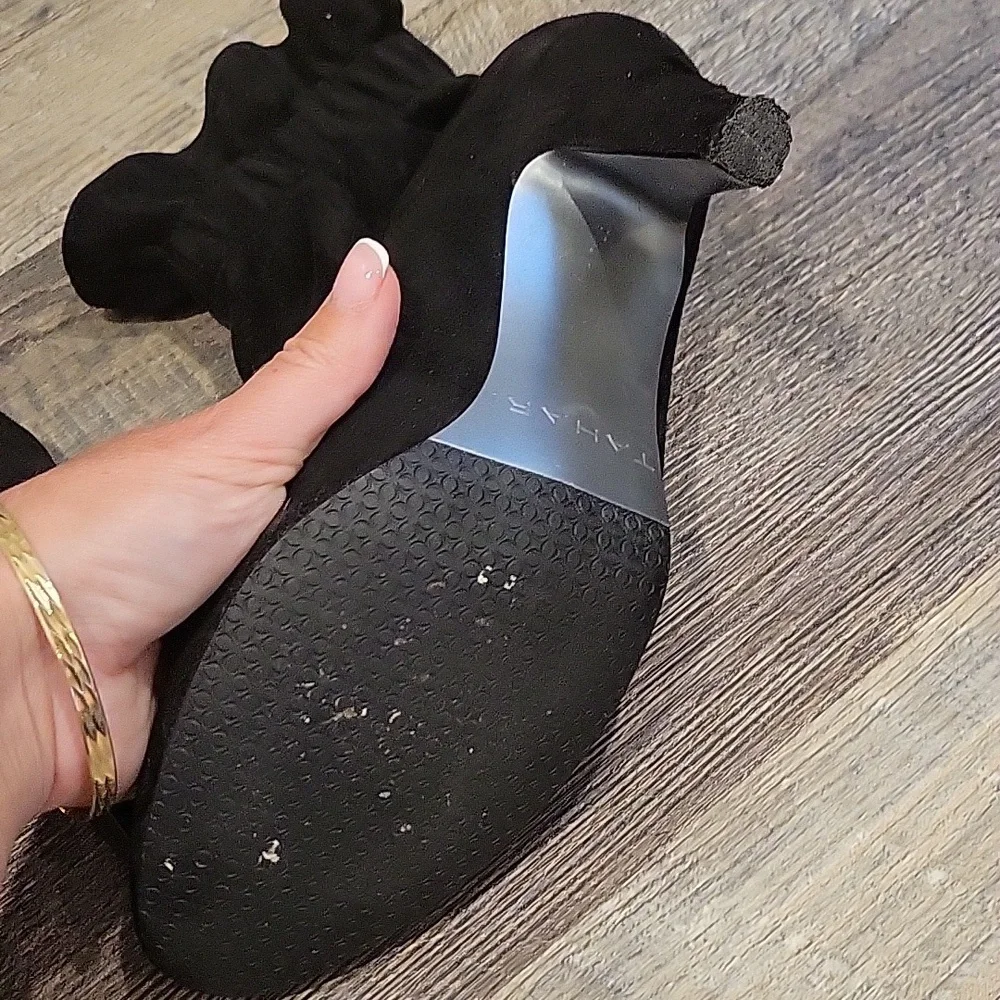 Tahari Black Suede Ankle Boots